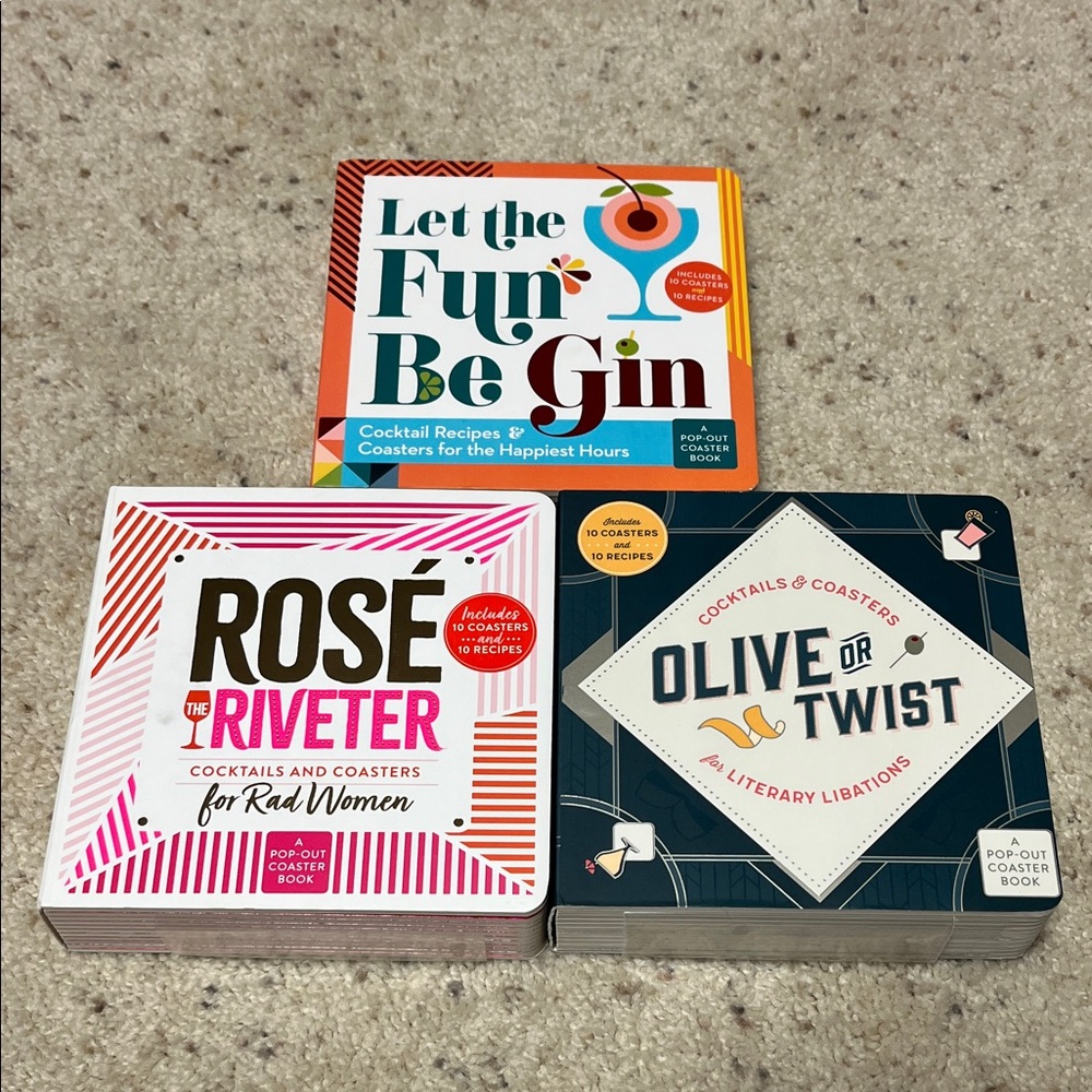 NWT Cocktails and Coasters Pop-Out Coster Books Bunde - set of 3